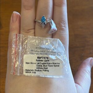 Bomb Party Size 11 Ice Crystal and Opal Ring